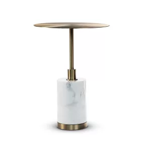 CALICE Luxus Márvány Dohányzóasztal Arany Fehér