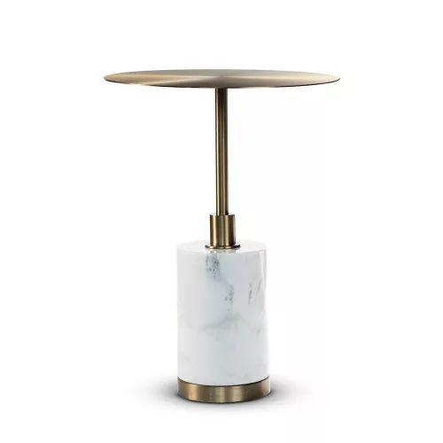 CALICE Luxus Márvány Dohányzóasztal Arany Fehér