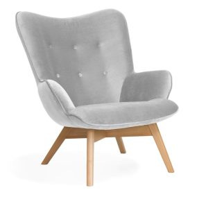Cherub Fotel Bársony Szürke Skandináv