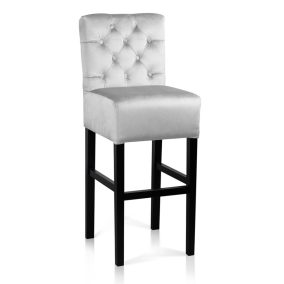 Chester Chesterfield Bárszék Kárpitozott Ezüst Gombos