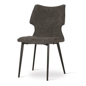   CHILCOTE Modern Kárpitozott Szék Sötétszürke Szövettel Fekete Lábakkal