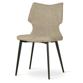   CHILCOTE Modern Kárpitozott Szék Bézs Szövettel Fekete Lábakkal