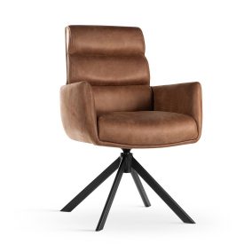 CIPHER Forgó Fotel Tevebarna Kárpittal Fekete Lábbal