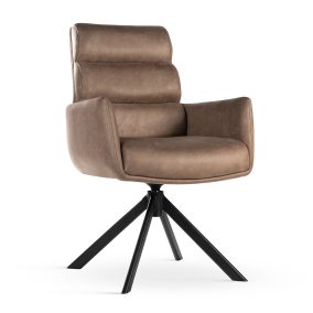   CIPHER Forgó Fotel Cappuccino Kárpittal Fekete Csillag Talppal