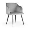 DANEZ Kárpitozott Karfás Szék Szürke Bársony