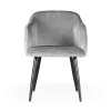 DANEZ Kárpitozott Karfás Szék Szürke Bársony