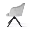 Danez Twist Forgó Kárpitozott Szék Szürke Bársony Fekete Lábbal