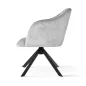   Danez Twist Forgó Kárpitozott Szék Szürke Bársony Fekete Lábbal