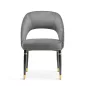 DIVA Bársony Étkezőszék Szürke Arany Díszítéssel