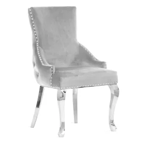 Edward Glamour Bársony Étkező Szék Ezüst Lábakkal