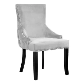 Edward Luxus Bársony Étkező Szék Szürke Szegecses