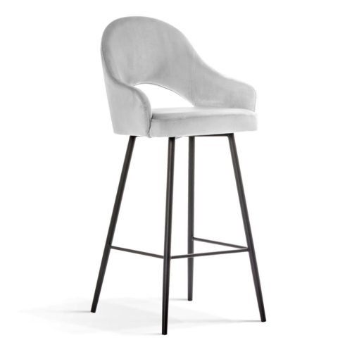 GODA L Bárszék Kárpitozott Szürke Arany Lábakkal 70cm