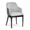 Harold Kárpitozott Étkezőszék Szürke Szövet Fekete Lábakkal