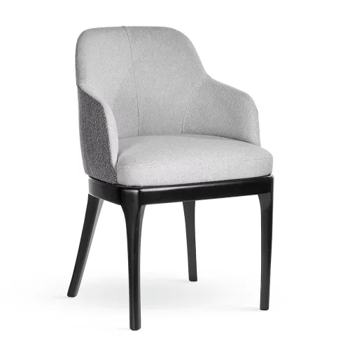 Harold Kárpitozott Étkezőszék Szürke Szövet Fekete Lábakkal