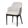 Harold Kárpitozott Étkezőszék Szürke Szövet Fekete Lábakkal