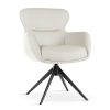 HEATHER Forgó Fotel Kárpitozott Krémfehér Fekete