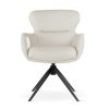 HEATHER Forgó Fotel Kárpitozott Krémfehér Fekete