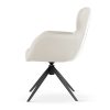 HEATHER Forgó Fotel Kárpitozott Krémfehér Fekete