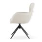HEATHER Forgó Fotel Kárpitozott Krémfehér Fekete