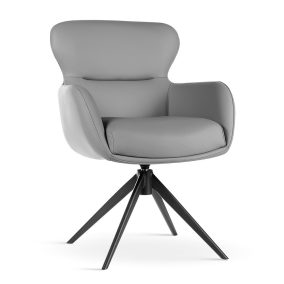 HEATHER Forgó Fotel Szürke Fekete Fémlábbal
