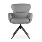 HEATHER Forgó Fotel Szürke Fekete Fémlábbal