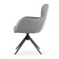 HEATHER Forgó Fotel Szürke Fekete Fémlábbal