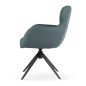 HEATHER Forgó Fotel Kárpitozott Szürkéskék Fekete
