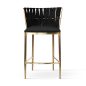   Hordia Bárszék 60 Fekete Bársony Arany Kefézett Lábakkal