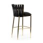 Hordia Elegance Bárszék Fekete Bársony Arany Lábakkal