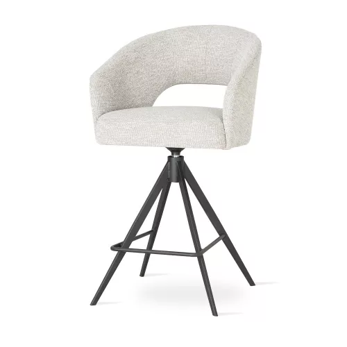 INES TWIST Forgó Bárszék Kárpitozott Világosszürke 70cm