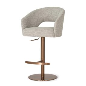   INES PUMP Forgó Bárszék Szürke Kárpittal Rózsaarany Lábbal