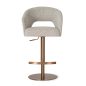   INES PUMP Forgó Bárszék Szürke Kárpittal Rózsaarany Lábbal