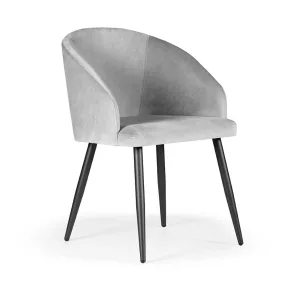 Korfu Kárpitozott Szék Szürke Bársony Fém Lábakkal