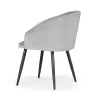 Korfu Kárpitozott Szék Szürke Bársony Fém Lábakkal