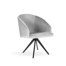 Korfu Twist Forgó Fotel Szürke Bársony Fekete Lábbal