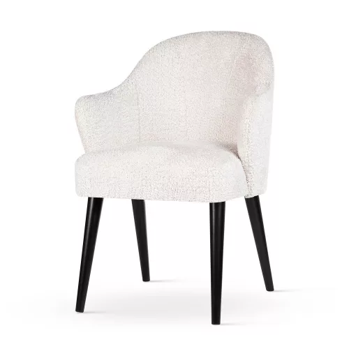 Lea Supreme Kárpitozott Fotel Fehér Bouclé Karfával