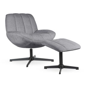 Luna Forgó Fotel Lábtartóval Szürke