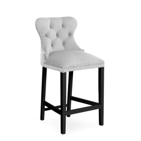 Madame Elegáns Bárszék Kárpitozott Szürke Gombos