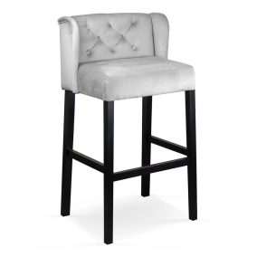 Manchester L Kárpitozott Bárszék Szürke Bársony Wenge