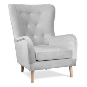 Marshal Klasszikus Fotel Szürke Bársony Gombos