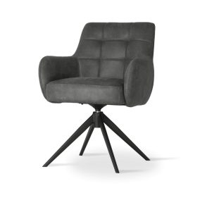 MATERO Forgó Fotel Antracit Kárpitozott Karfás