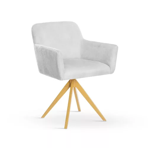 Maksima Forgó Kárpitozott Szék Párnázott Világosszürke Arany Lábakkal