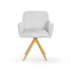 Maksima Forgó Kárpitozott Szék Párnázott Világosszürke Arany Lábakkal