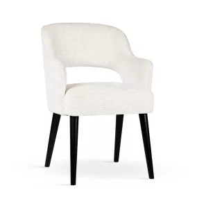   Mercy Supreme Kárpitozott Étkezőszék Fehér Szövet Fekete Lábakkal