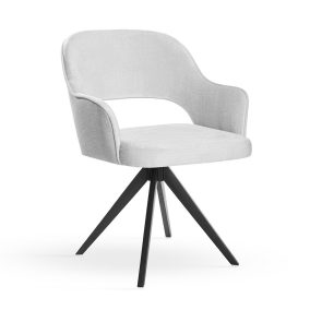   Mercy Twist Forgó Fotel Kárpitozott Világosszürke Fekete Lábbal