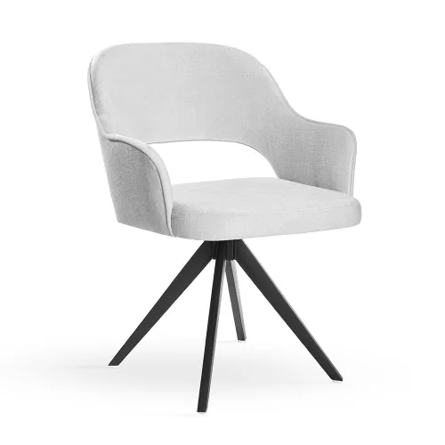 Mercy Twist Forgó Fotel Kárpitozott Világosszürke Fekete Lábbal