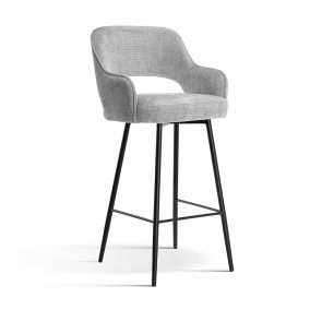   Mercy Kárpitozott Bárszék Szürke Szövet Ezüst Lábakkal 60cm