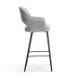   Mercy Kárpitozott Bárszék Szürke Szövet Ezüst Lábakkal 60cm
