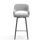   Mercy Kárpitozott Bárszék Szürke Szövet Ezüst Lábakkal 60cm