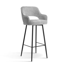   Mercy Kárpitozott Bárszék Szürke Szövet Arany Lábakkal 70cm